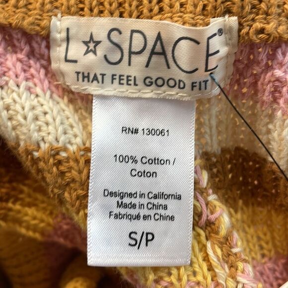 NWT L* Space Turn the tide brown and pink and white and yellow knitted pants - Picture 10 of 13